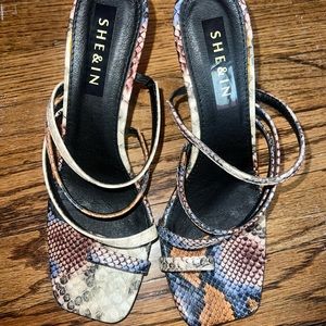 SHEIN snake skin sandal heels
